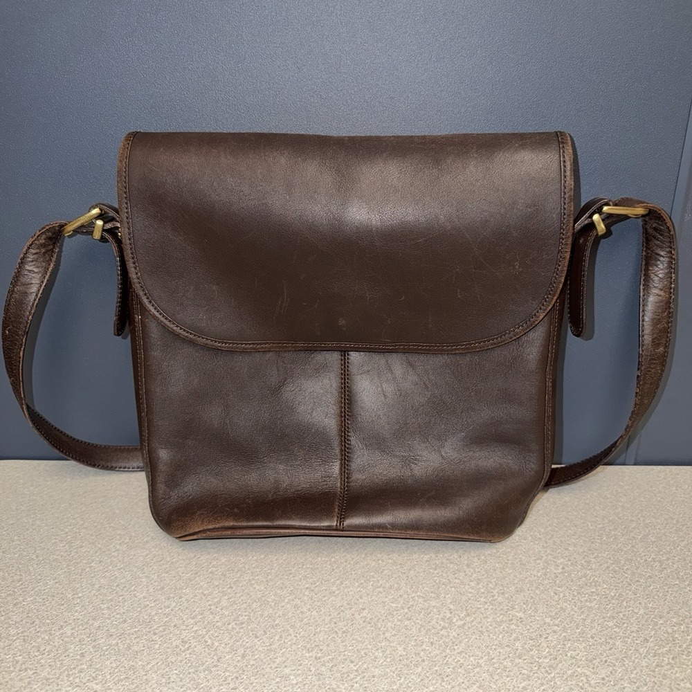 Vintage Coach Bag Brown Crossbody Bag Purse Heritage 90s Y2K Front Flap